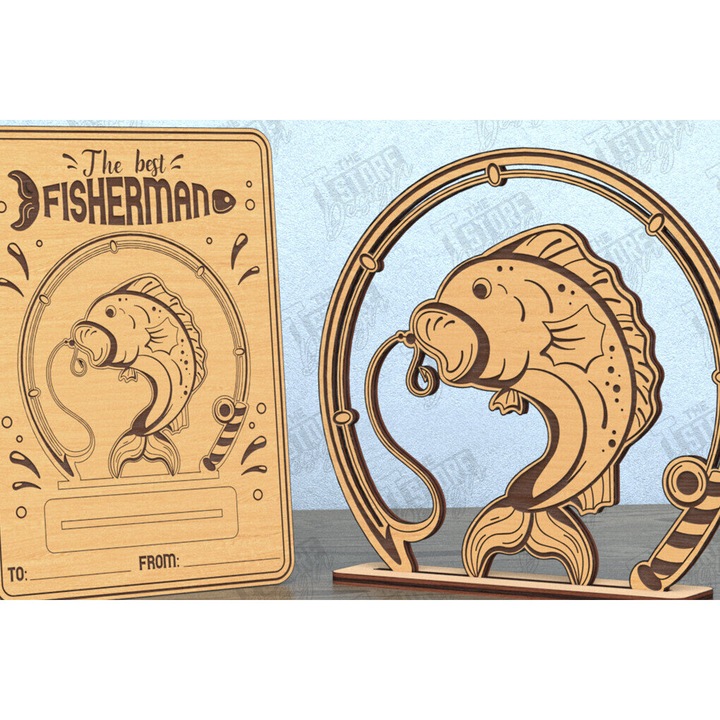 Felicitare, Intrahome, Karta pentru petrecerea tatalui, 10x15cm, din plywood 3mm-4mm, ideala pentru decorare si proiecte DIY