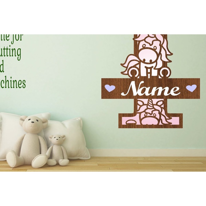 Accesorii decorative, Intrahome, Litera I Monogram Unicorn, 20x20 cm