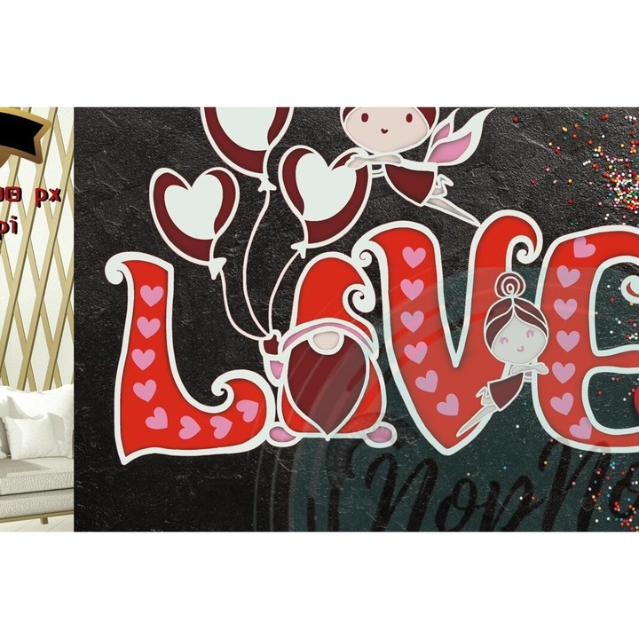 Decor pentru acvarii, Intrahome, Valentine 3D Love V.2, 20x20cm