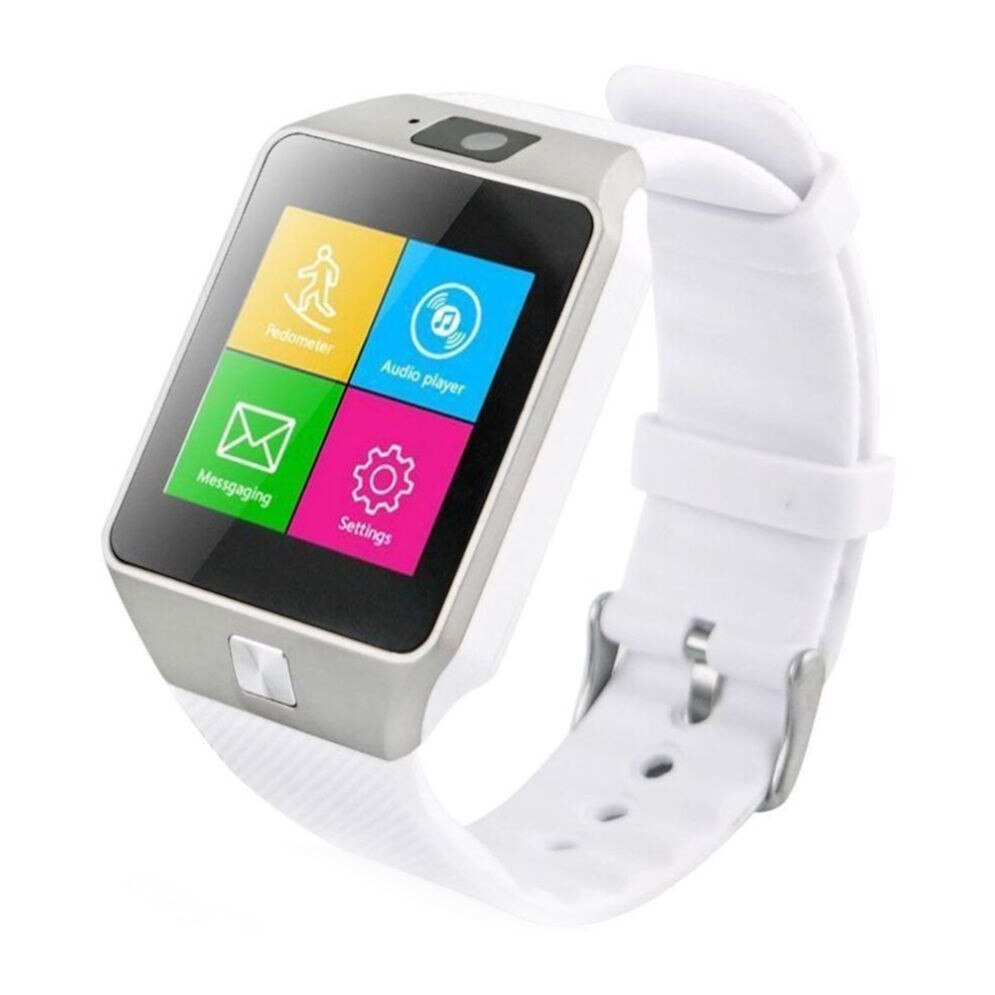 Ceas Smartwatch cu Telefon DZire 09 Upgrade cu slot sim, camera foto, bluetooth, slot card SD, Whatsapp, Facebook, compatibil Android si IOS, White Edition