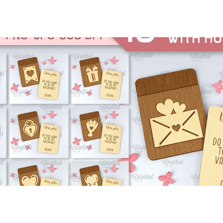 Felicitari, Intrahome, Intra apo xylo plywood 3mm-4mm, set, 20x20 cm