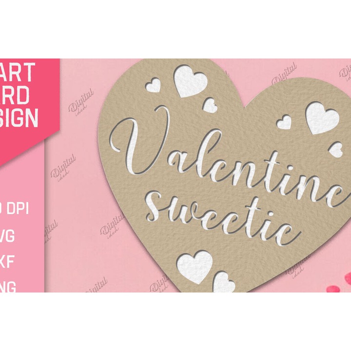 Felicitare set, Intrahome, Valentine Heart, 20x20 cm