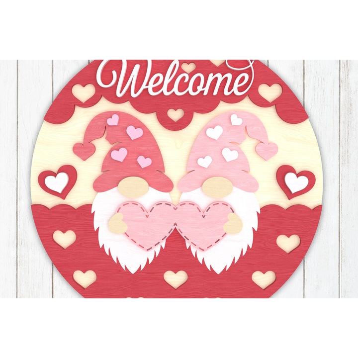 Semn de bun venit Gnome, Intrahome, 40x30cm, 3mm-4mm, multicolor