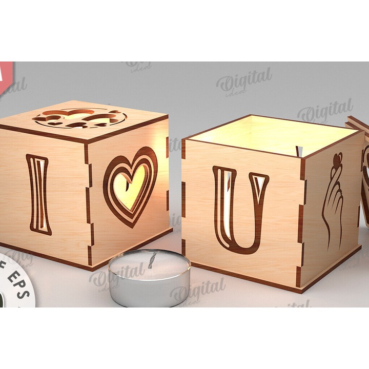 Suporturi lumanari, Intrahome, Intra apo xylo plywood, 3mm-4mm, 20x20cm