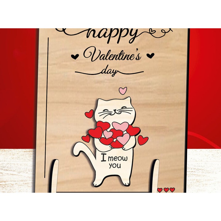 Felicitare, Intrahome, Intra apo xylo plywood 3mm-4mm pachos, 20x20 cm