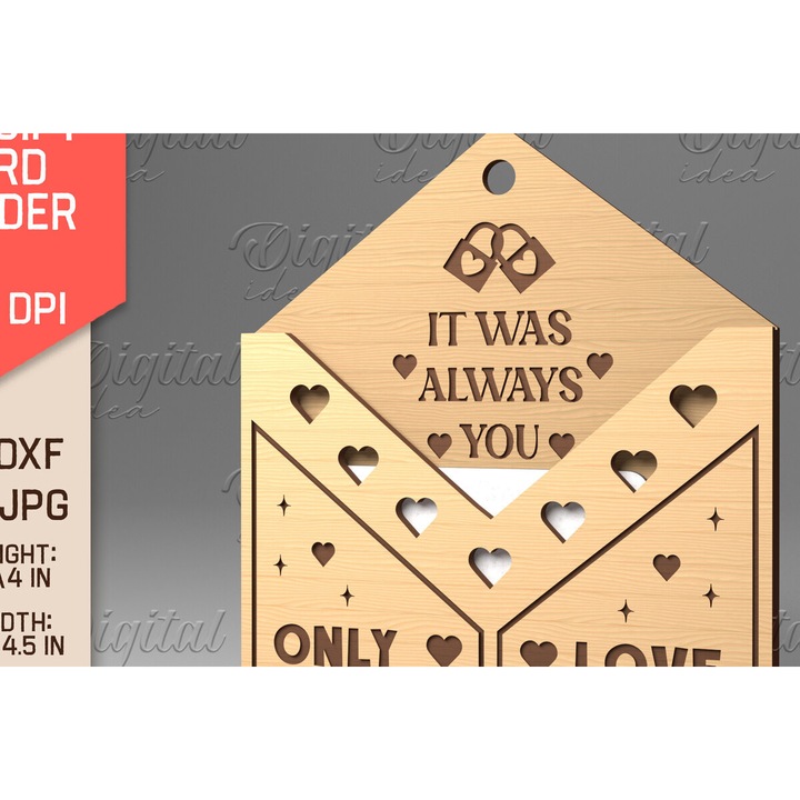 Felicitare, Intrahome, Intra apo xylo plywood 3mm-4mm, 20x20cm