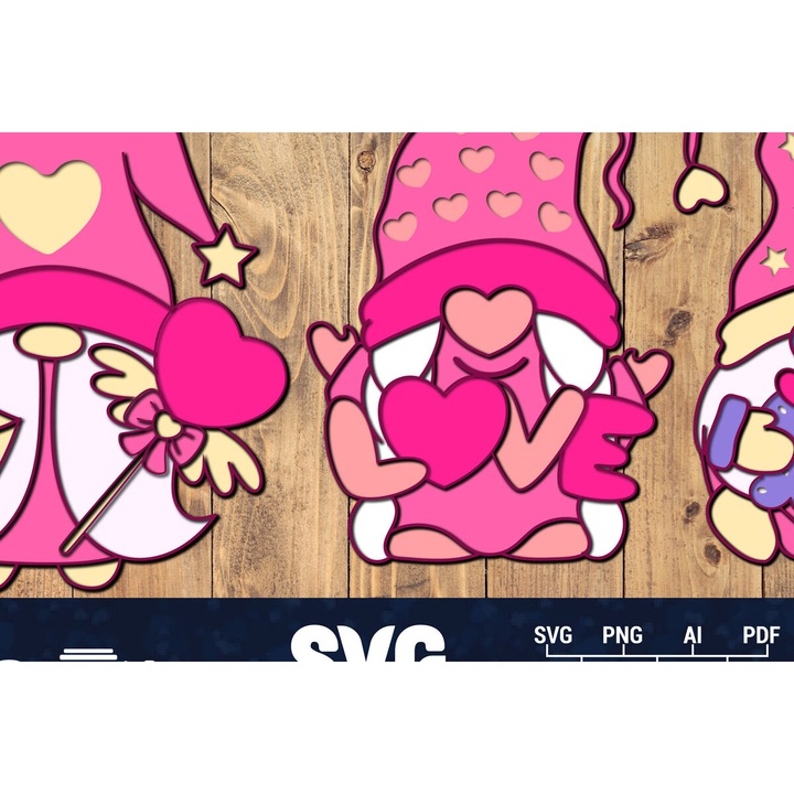 Accesorii decorative, Intrahome, Gnome Papercut 3D, 20x20cm, 3mm-4mm