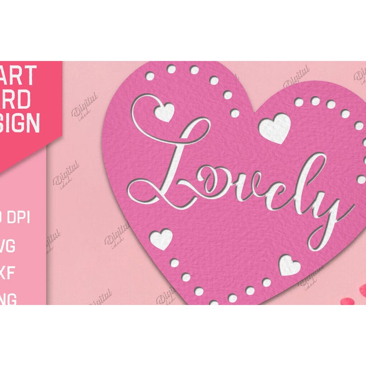 Felicitare set, Intrahome, Valentine Heart, 20x20cm