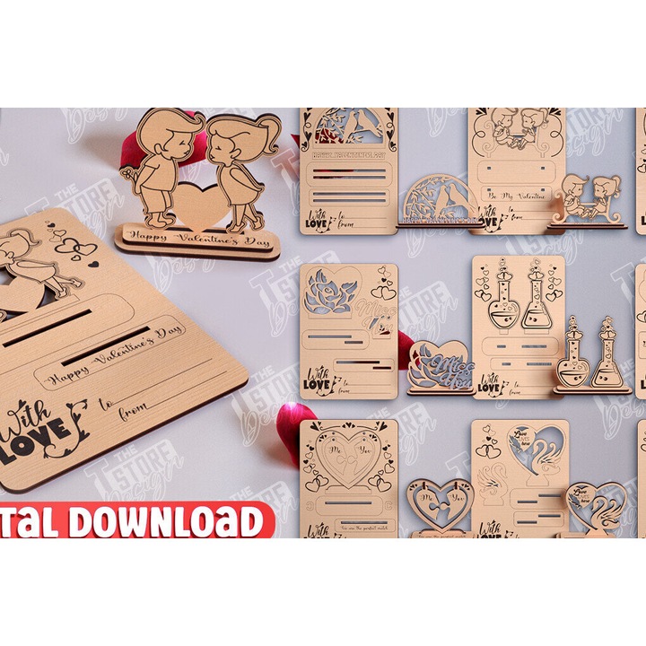 Felicitare, Intrahome, Intra apo xylo plywood 3mm-4mm pachos, 20x20 cm