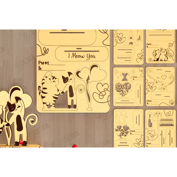 Felicitare, Intrahome, Intra apo xylo plywood 3mm-4mm pachos, 20x20 cm