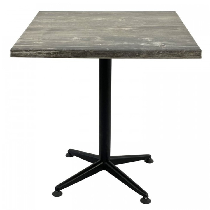 Masa terasa restaurant patrata 80x80cm Raki Olp Pine blat werzalit si picior negru