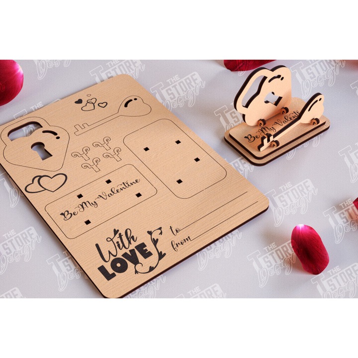 Felicitare, Intrahome, Intra apo xylo plywood 3mm-4mm pachos, 20x20cm