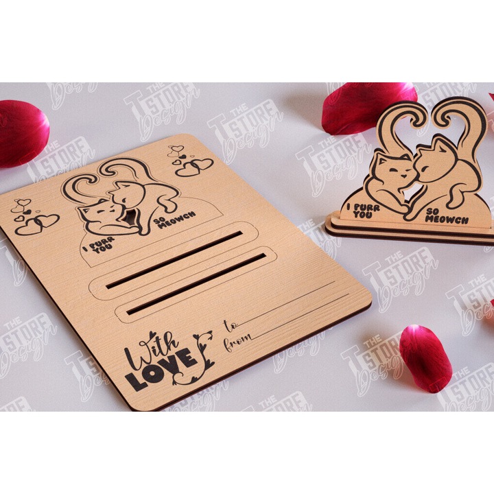 Felicitare, Intrahome, Intra apo xylo plywood 3mm-4mm pachos, 20x20cm