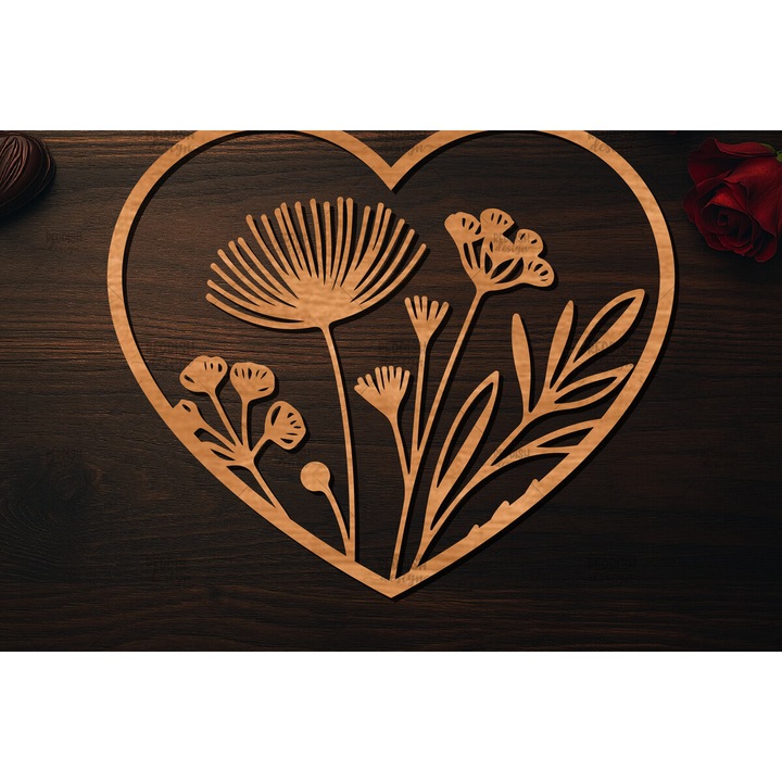 Tocator de bucatarie, Intrahome, Xylo kopes Valentine Heart, 20x20cm, 3mm-4mm