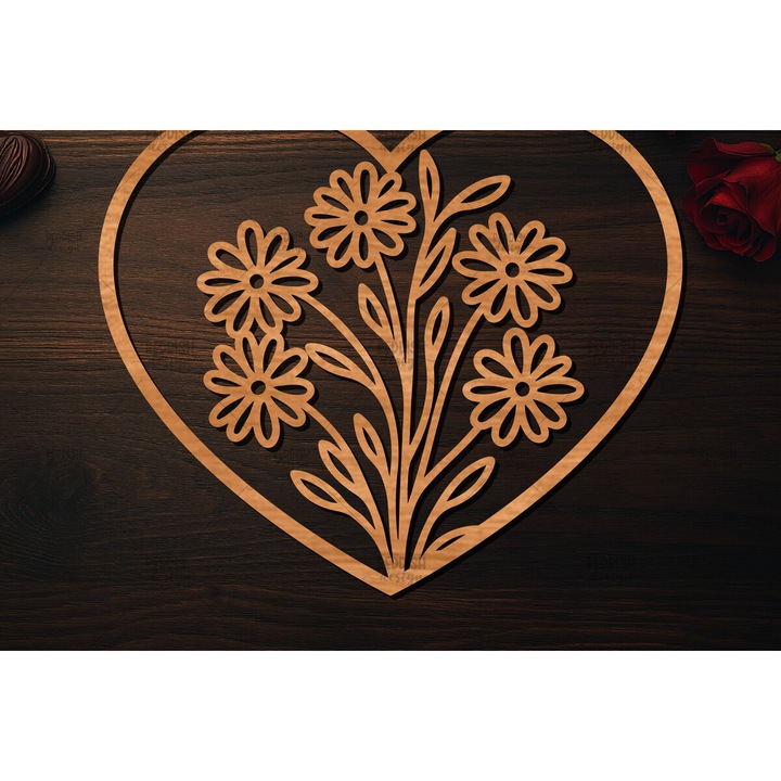 Tocator de bucatarie, Intrahome, Xylo kopes Valentine Heart, 20x20 cm, 3mm-4mm