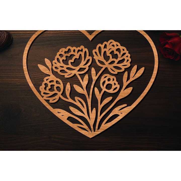 Tocator de bucatarie, Intrahome, Xylo kopes Valentine Heart, 20x20cm, 3mm-4mm