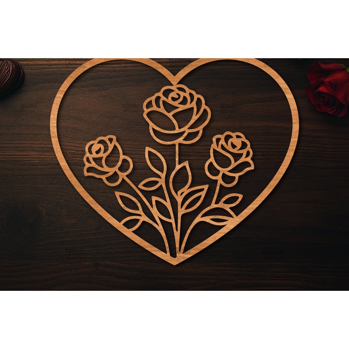 Tocator de bucatarie, Intrahome, Xylo kopes Valentine Heart, 20x20cm, 3mm-4mm