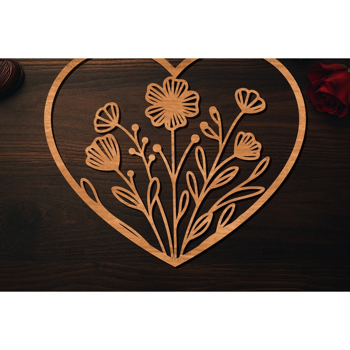 Tocator de bucatarie, Intrahome, Xylo kopes Valentine Heart, 20x20cm, 3mm-4mm