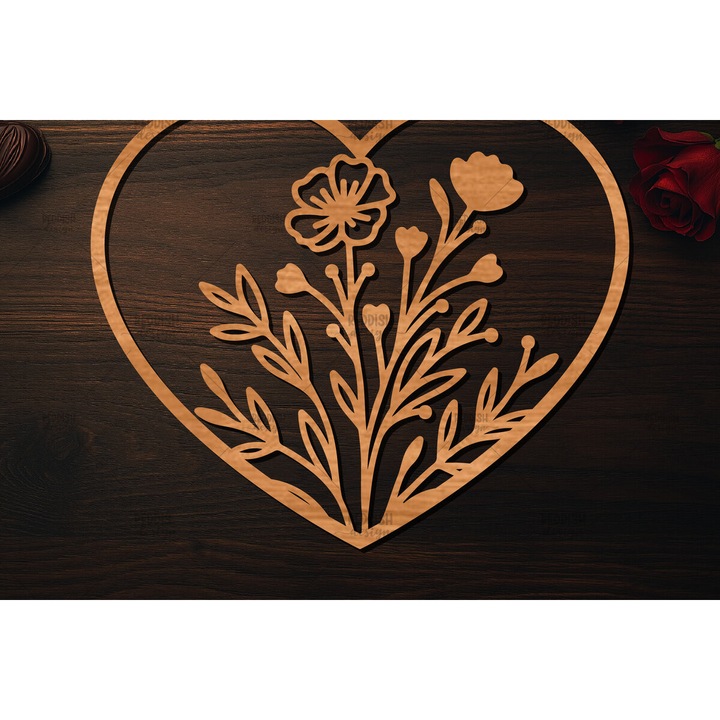 Tocator de bucatarie, Intrahome, Xylo kopes Valentine Heart, 20x20 cm, 3mm-4mm