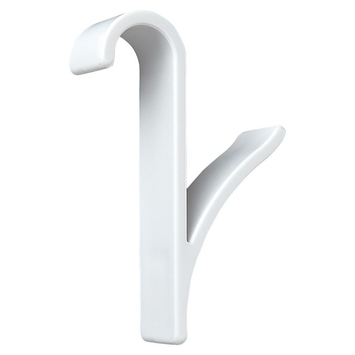 Set 2 Carlige pentru Prosoape Dodaco, Fixare pe Calorifer, Plastic Alb, Uscare Rapida