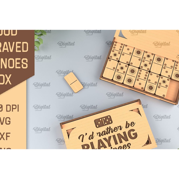 Joc de societate, Intrahome, Xylino Domino Box, 20x20cm, 3mm-4mm