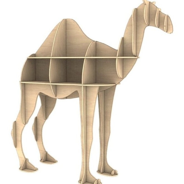 Biblioteca din lemn, Intrahome, 3mm-4mm, 15x15cm, culoare camel