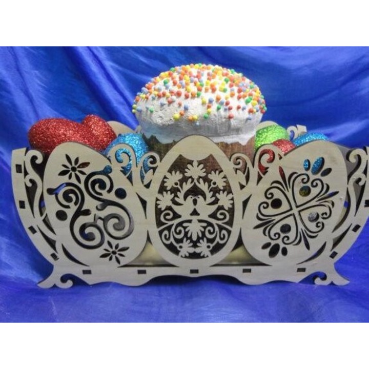 Cos din lemn de placaj 40x45 cm, Intrahome, 3mm-4mm, pentru copii, decorativ