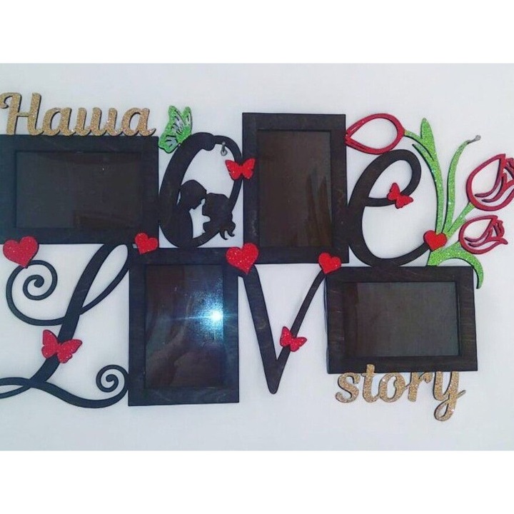 Rame foto Love Story 50x60 cm, Intrahome, plywood 3mm-4mm, design autentic, fabricat in Grecia