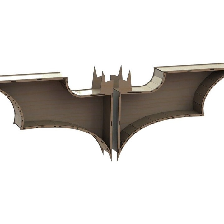 Rafturi din plywood cu logo Batman, Intrahome, 3mm-4mm, 25x25 cm, set