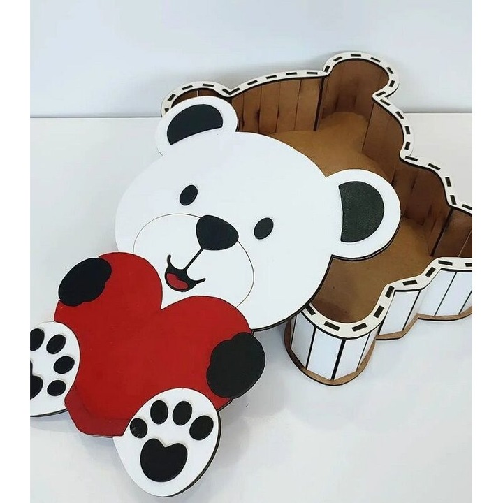 Cutie depozitare, Intrahome, Kouti dorou Teddy Bear, 20x25 cm, plywood 3mm-4mm