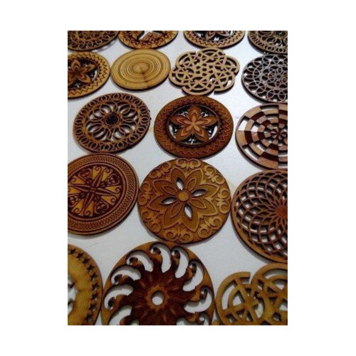 Placi lemn, Souber Mandala, 20x25 cm, 3mm-4mm, set