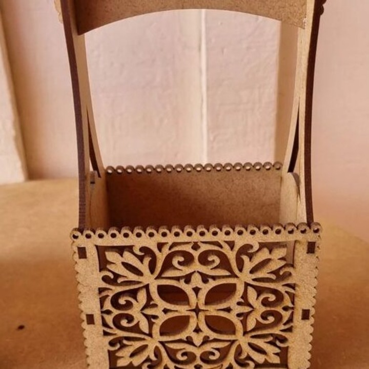 Cos decorativ din lemn, Intrahome, 30x30cm, plywood 3mm-4mm, pentru proiecte DIY