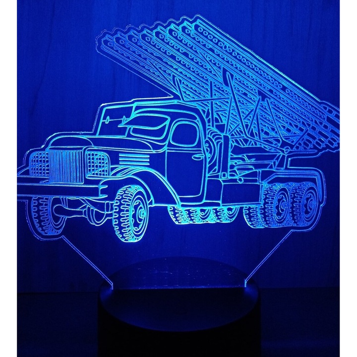 Lampa Multi Barrel Rocket Launcher, Intrahome, 25x30 cm, din plywood 3mm-4mm, design personalizabil