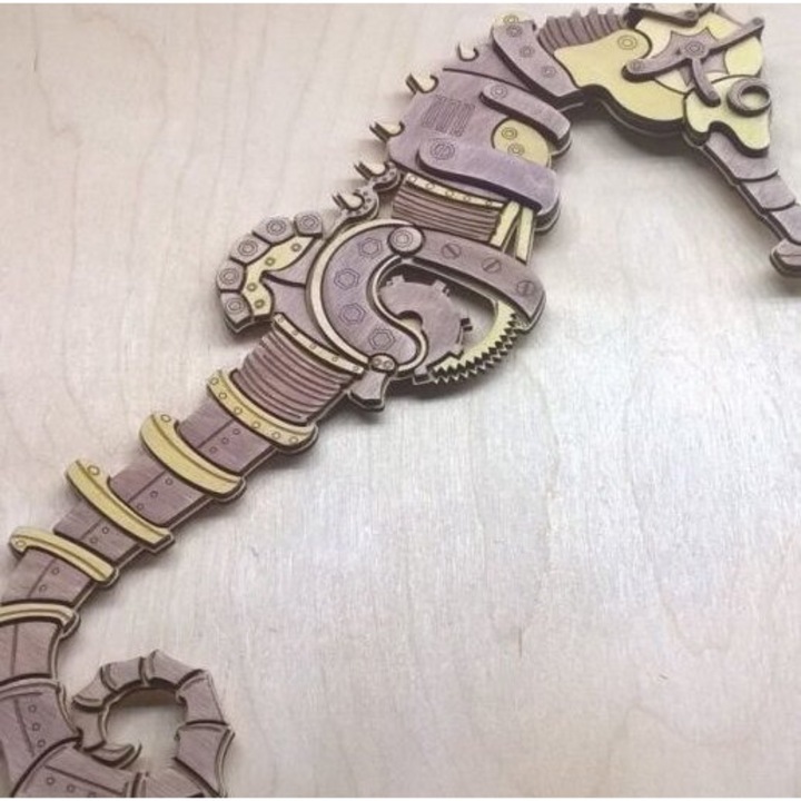 Puzzle 3D, Intrahome, Cal de mare mecanic, 50x60 cm, 3mm-4mm, din plywood