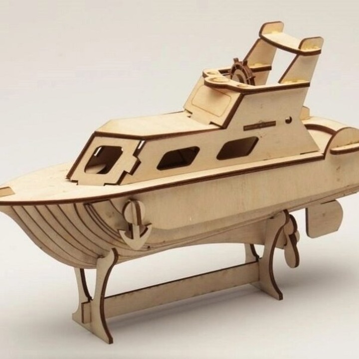 Puzzle, Intrahome, Yacht 3D, 20x20 cm, plywood 3mm-4mm, set