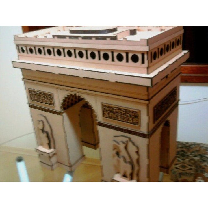 Puzzle Arc de Triomphe Paris 3D, Intrahome, plywood 3mm-4mm, 50x60 cm, set