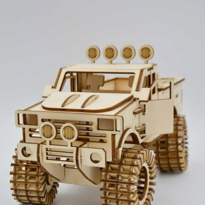 Puzzle Monster Truck 3D, Intrahome, plywood 3mm-4mm, 45x50 cm, set
