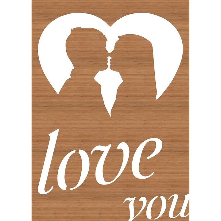 Felicitare, Intrahome, plywood 3mm-4mm, 25x30cm, pentru Ziua Indragostitilor