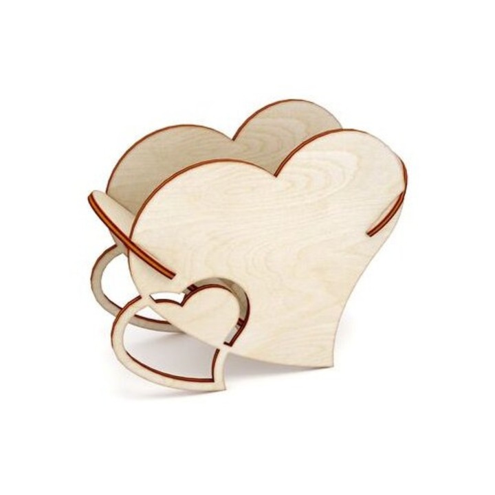 Accesorii decorative, Intrahome, plywood 3mm-4mm, 20x20cm, model inima