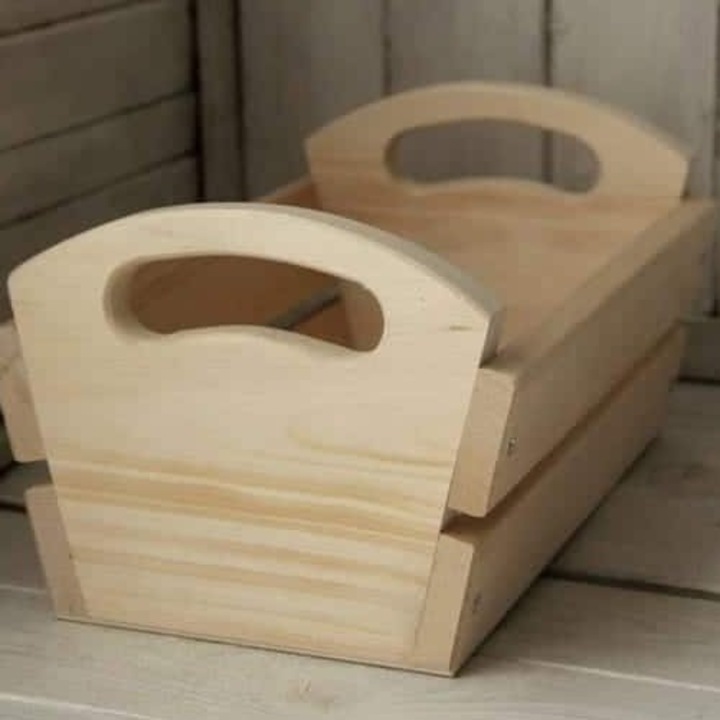 Cosuri servire, Intrahome, cos din plywood 3mm-4mm, 30x30cm, pentru fructe, cu finisaj natural