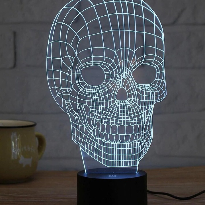 Lampa de noapte 3D Iluzie, Intrahome, 50x60 cm, din plywood, grosime 3mm-4mm, design personalizat