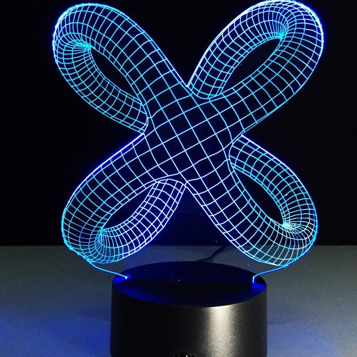 Lampa de noapte 3D cu iluzie, Intrahome, lemn stratificat, 12x15 cm, 3mm-4mm, set