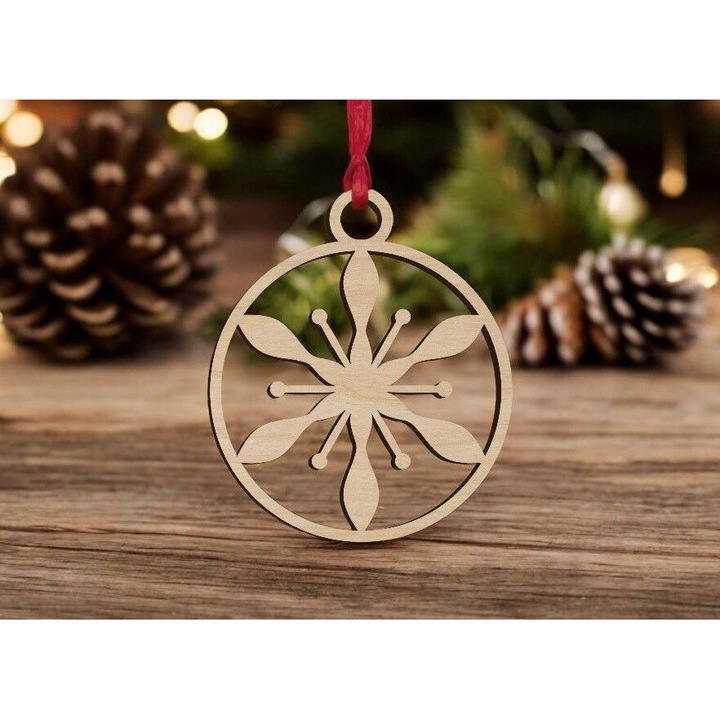 Sablon decorativ pentru perete, Intrahome, plywood 3mm-4mm, 20x20 cm, design Craciun