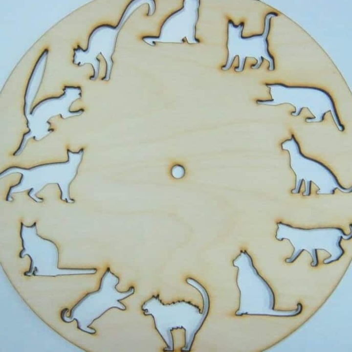 Ceas decorativ, Intrahome, plywood 3mm-4mm, 35x40cm, cu apokope dodeka gaton