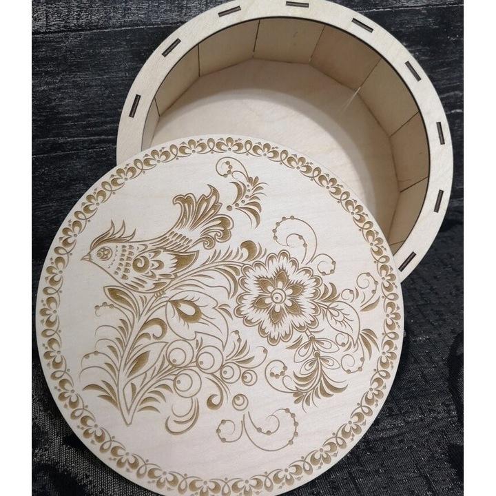 Cutie depozitare din plywood, Intrahome, 3mm-4mm, 10x10 cm, fabricata in Grecia