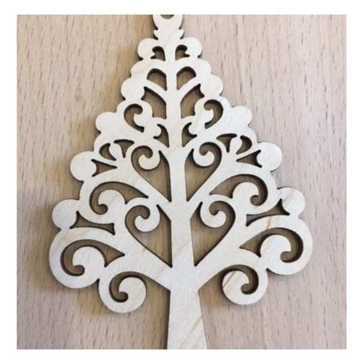 Globuri de Craciun, Intrahome, set 15x20cm, crem, plywood 3mm-4mm