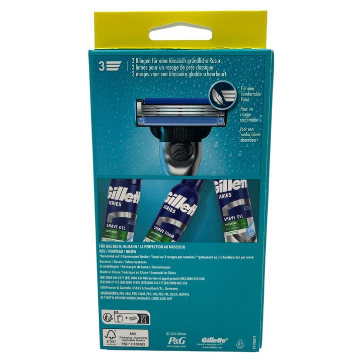 Aparat de ras Gillette Mach3 + 6 rezerve
