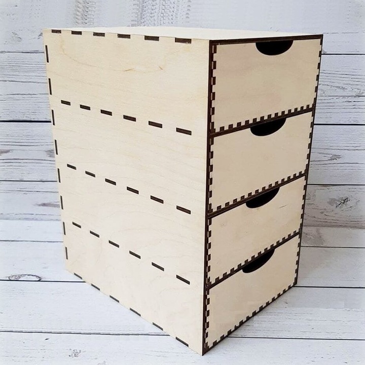 Comoda Intrahome, 4 sertare, 3mm, 20x15x25cm, 35x40cm, plywood