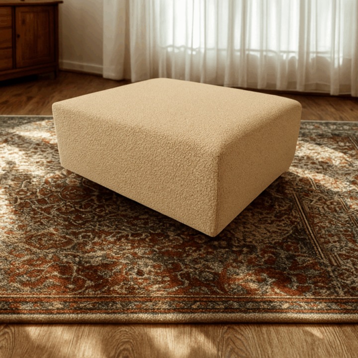 Пуф Artis, 65x80x38см, бежов, модерен дизайн, устойчив на петна материал