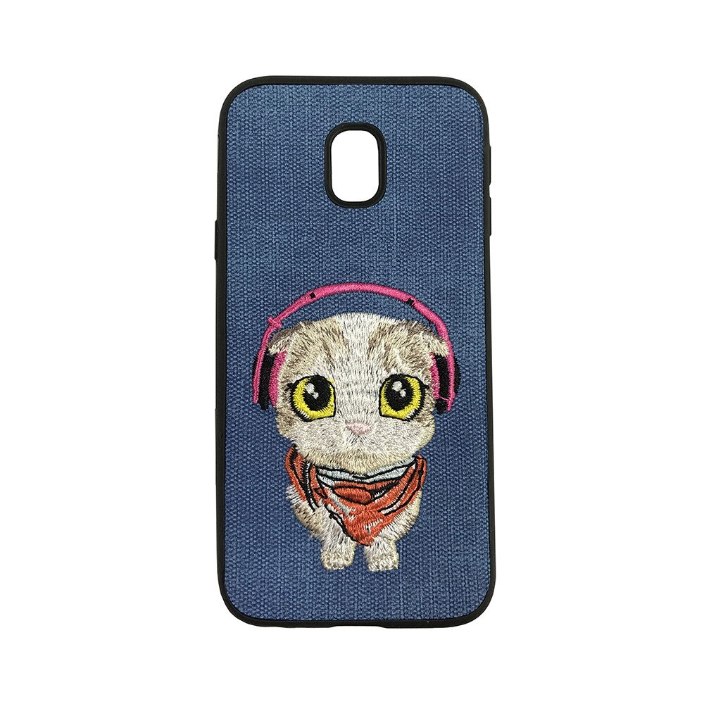 Carcasa Lemontti Embroidery Puppy pentru Samsung Galaxy J5, Blue